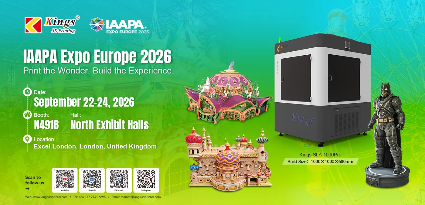 Kings 3D to Showcase Advanced Large-Format 3D Printing Solutions at IAAPA Expo Europe London