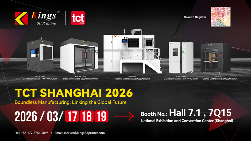 Kings 3D to Exhibit Advanced Industrial 3D Printing Solutions at TCT Shanghai 2026